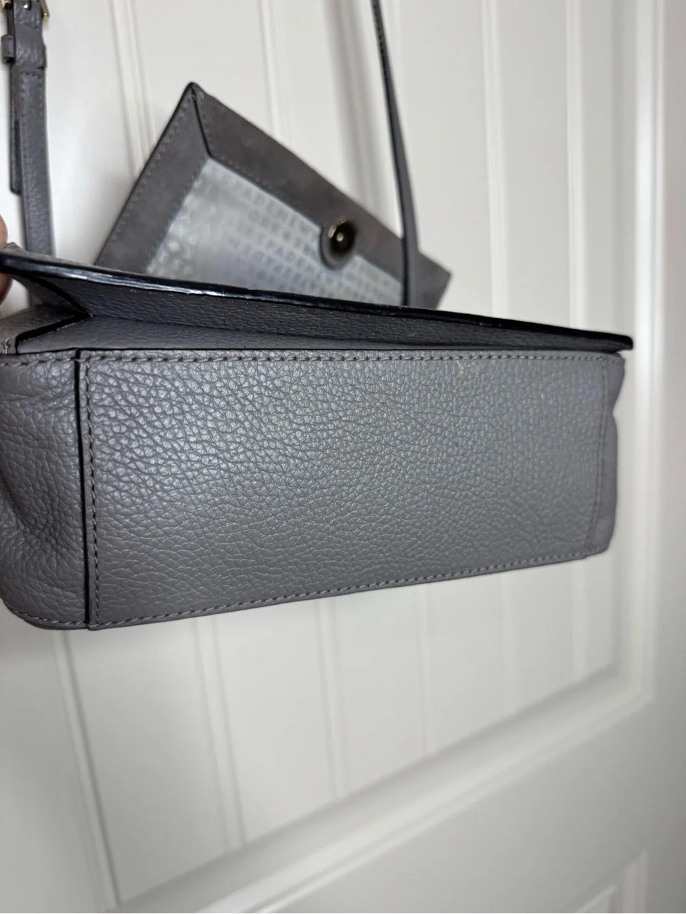 KATE SPADE ♠️ Gray Suede & Leather Crossbody Bag - 6 x 8” inches